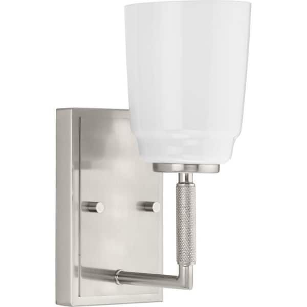 Progress Lighting Spenser Collection 1-Light Brushed Nickel Industrial ... regarding Troubleshooting Common Issues with Your Progress Lighting Vanity Light
