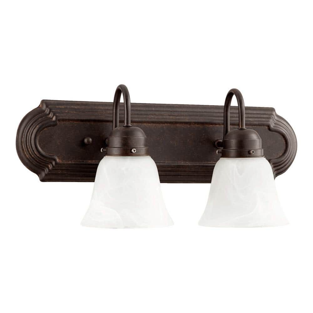 Quorum International Traditional 18 In. W 2-Lights Toasted Sienna ... inside Sienna Vanity Lighting A Comprehensive Guide to Placement and Style