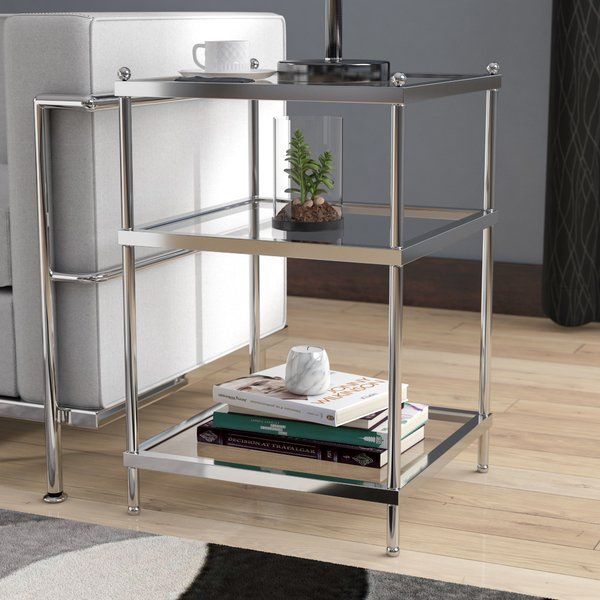 Rigsby End Table With Storage | Glass Top End Tables, Living Room End ... with regard to Rigsby Stacking Tray Tables Black Oak A Deep Dive into Design and Functionality