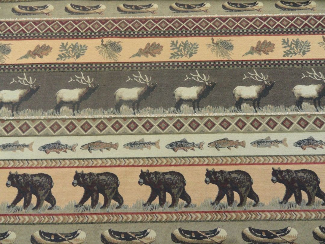 Rocky Mountain Bears &Amp; Elk Brown Upholstery Fabric | Upholstery Fabric ... for