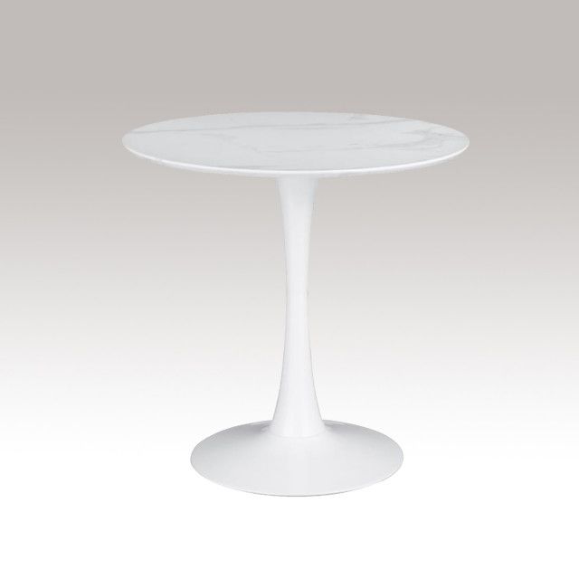 Round Dining Table, White, 30" - Midcentury - Dining Tables - By Simple ... pertaining to Materials Matter Choosing the Right Finish for Your White 30" Round Dining Table