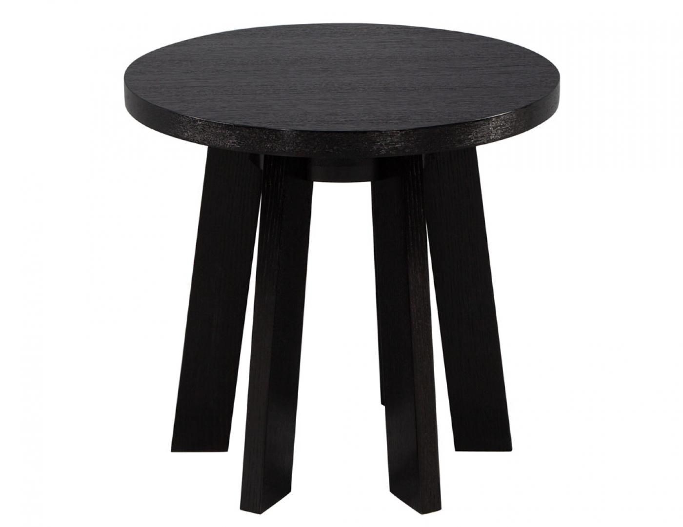 Round Oak Side Table In Black Cerused Finish intended for From Design to Dining A Comprehensive Guide to Cersued Black Round Tables
