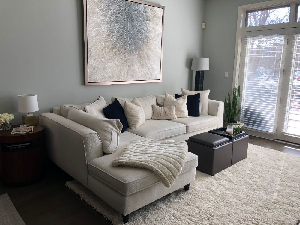 Rug Placement Living Room Sectional | Cabinets Matttroy within Living Room Transformation How the Quinn Sectional Oatmeal Can Elevate Your Space