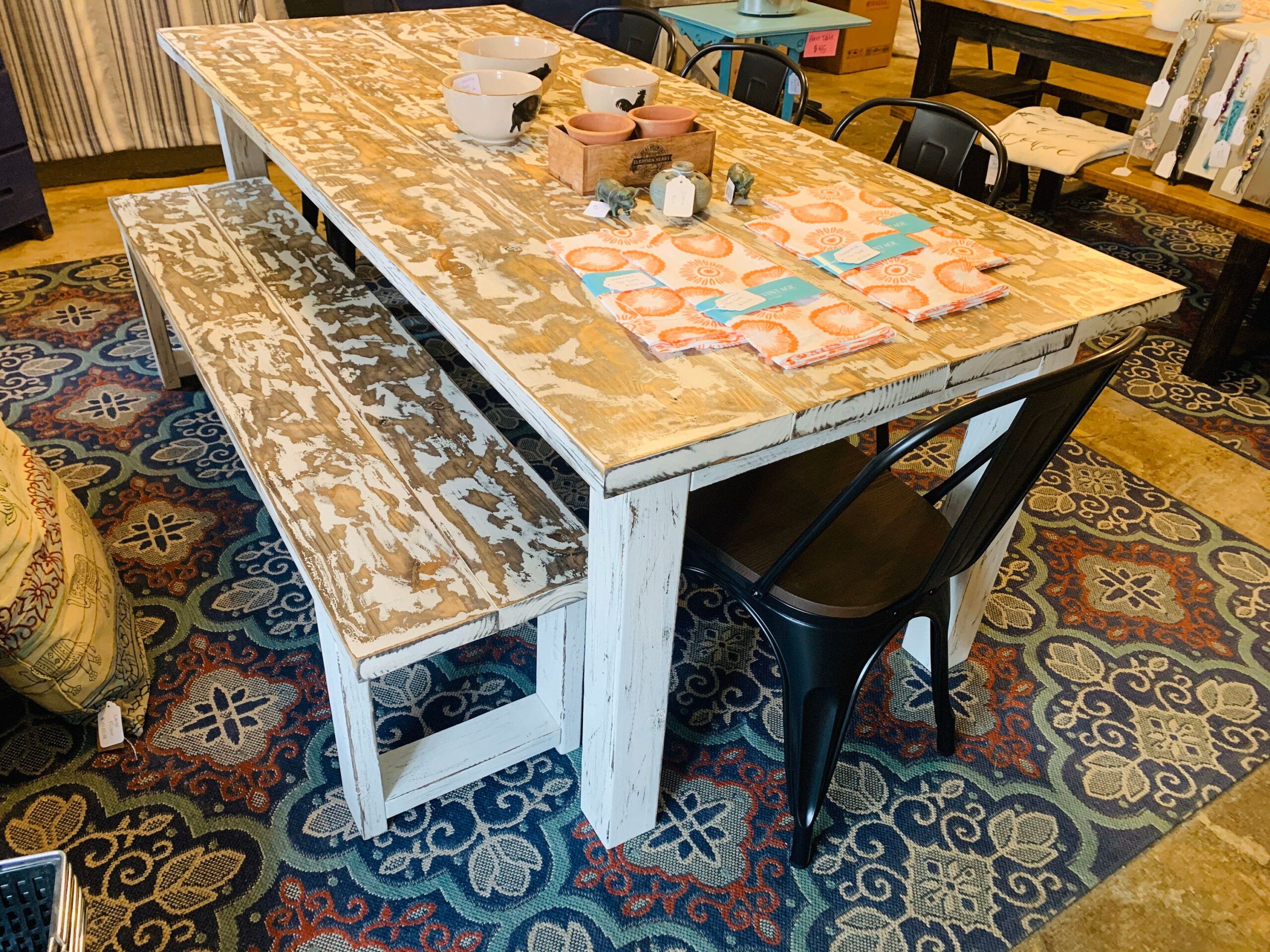 Rustic Farmhouse Dining Table And Chairs At Stephen Garza Blog regarding Decoding the Allure of Antique White Furniture of America Clyde Rustic Tables