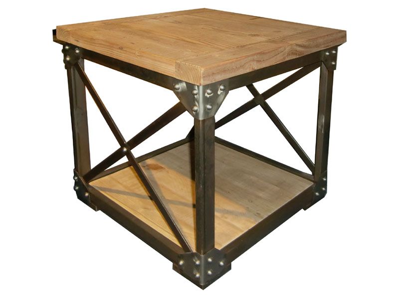 Rustic Metal Frame Industrial Side Table regarding Unveiling the Black Metal Frame Industrial End Table A Design Deep Dive
