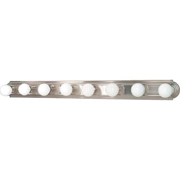 Satco Nuvo 48 In. 8-Light Brushed Nickel Vanity Light With No Shade 60/ ... pertaining to