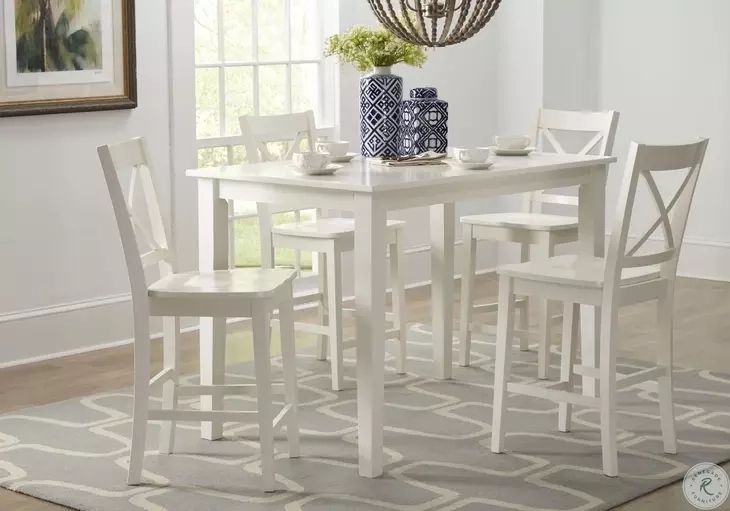 Simplicity Paperwhite Counter Height Dining Room Set From Jofran ... intended for