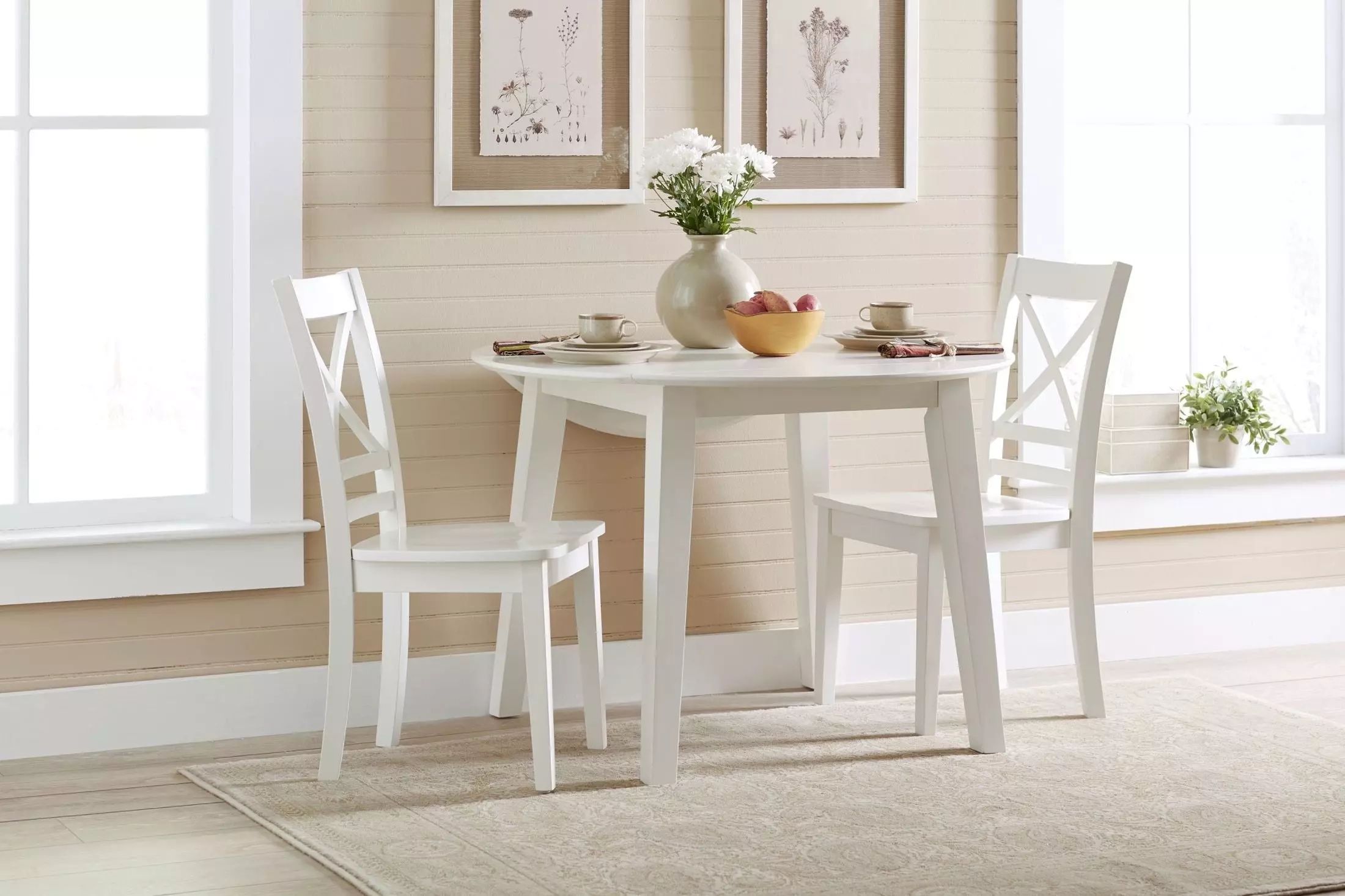 Simplicity Paperwhite Extendable Round Drop Leaf Dining Table ... regarding Beyond the Meal Creating Moments with the Paperwhite Simplicity Dining Table