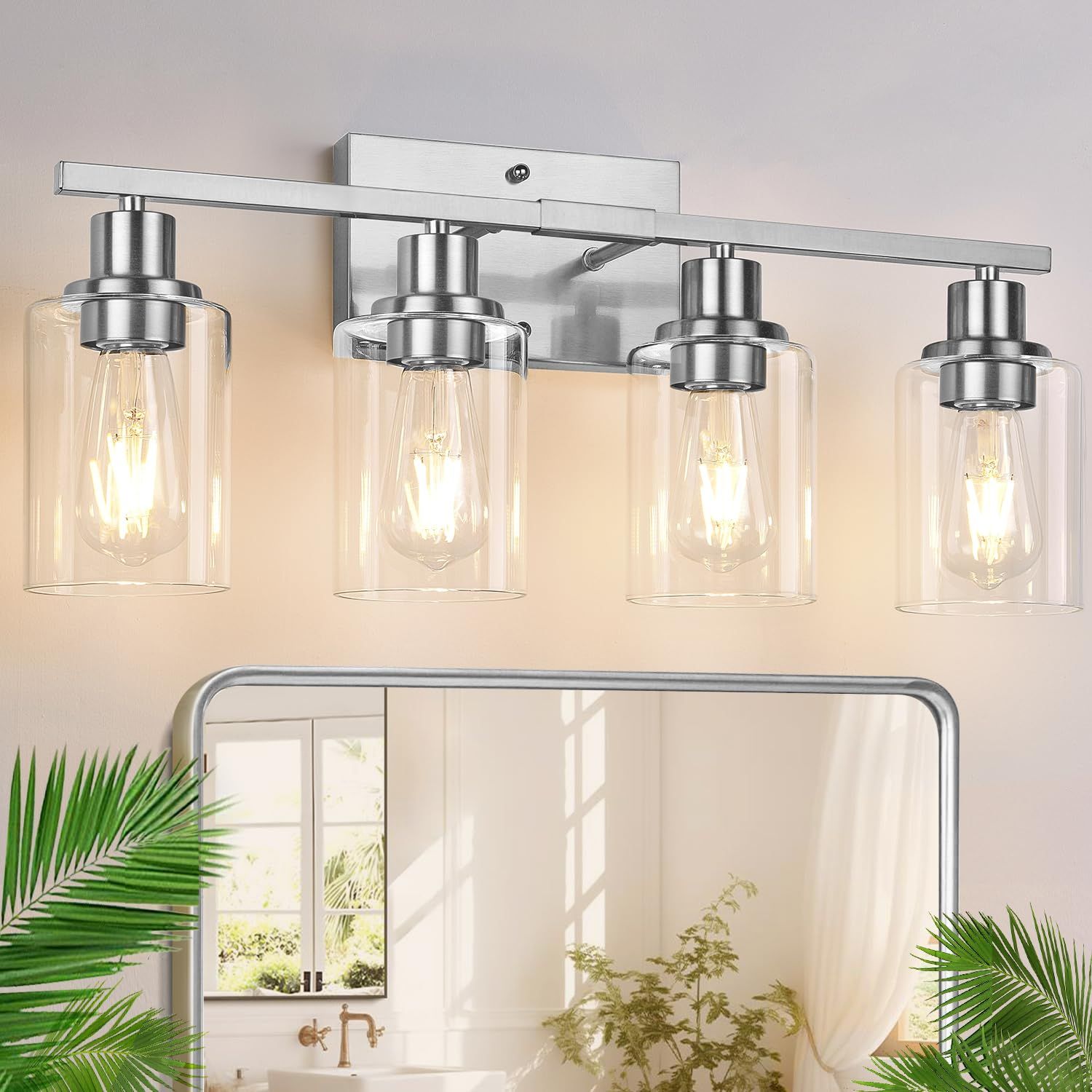 Snapklik.com : 4-Light Bathroom Light Fixtures, Bathroom Vanity Lights with