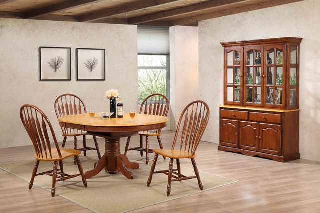 Sunset Trading 7 Piece Pedestal Dining Table Set With China Cabinet ... in Beyond the Surface Exploring the Design of Sunset Trading Furniture