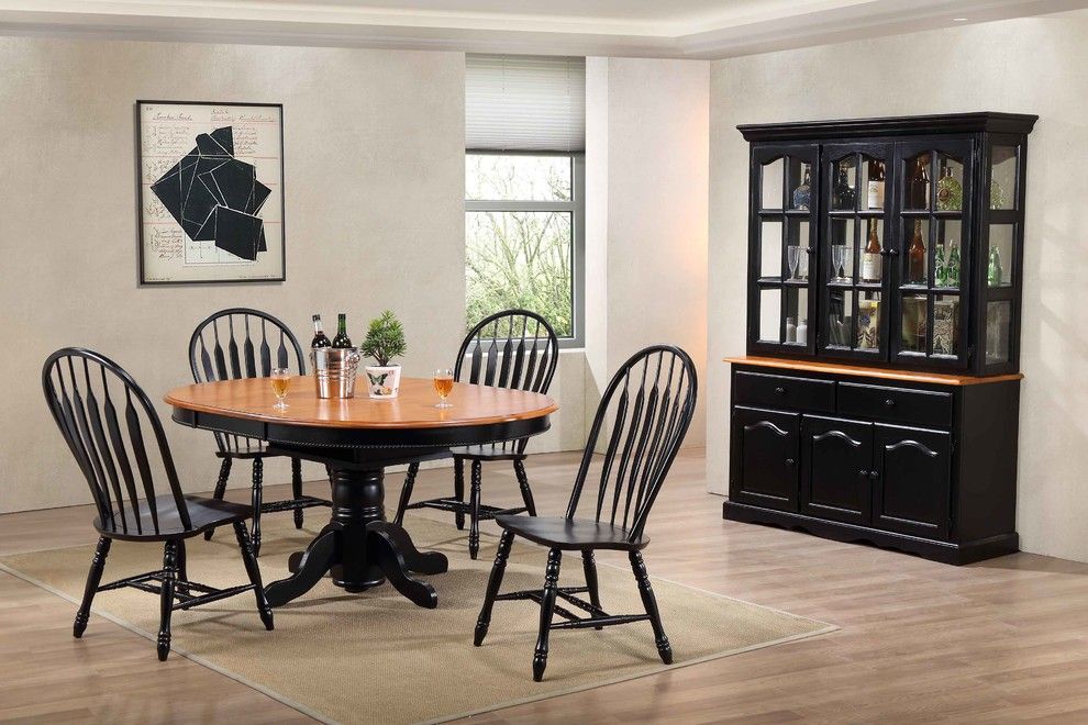 Sunset Trading 7 Piece Pedestal Dining Table Set With China Cabinet ... regarding Beyond the Surface Exploring the Design of Sunset Trading Furniture