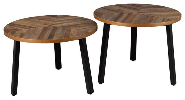 Teak Wooden Coffee Table Set (2) | Dutchbone Mundu - Industrial ... with The Craftsmanship Behind Dutchbone Mundu Teak Coffee Tables