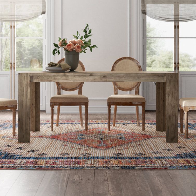 Three Postsâ„¢ Vancamp Seashore Fixed Top Dining Table, Antique Natural ... pertaining to