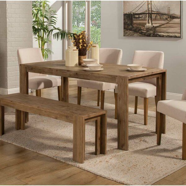 Vancamp Seashore Fixed Top Dining Table, Antique Natural | Dining Table ... throughout Exploring Design Versatility with the Seashore Fixed Top Dining Table