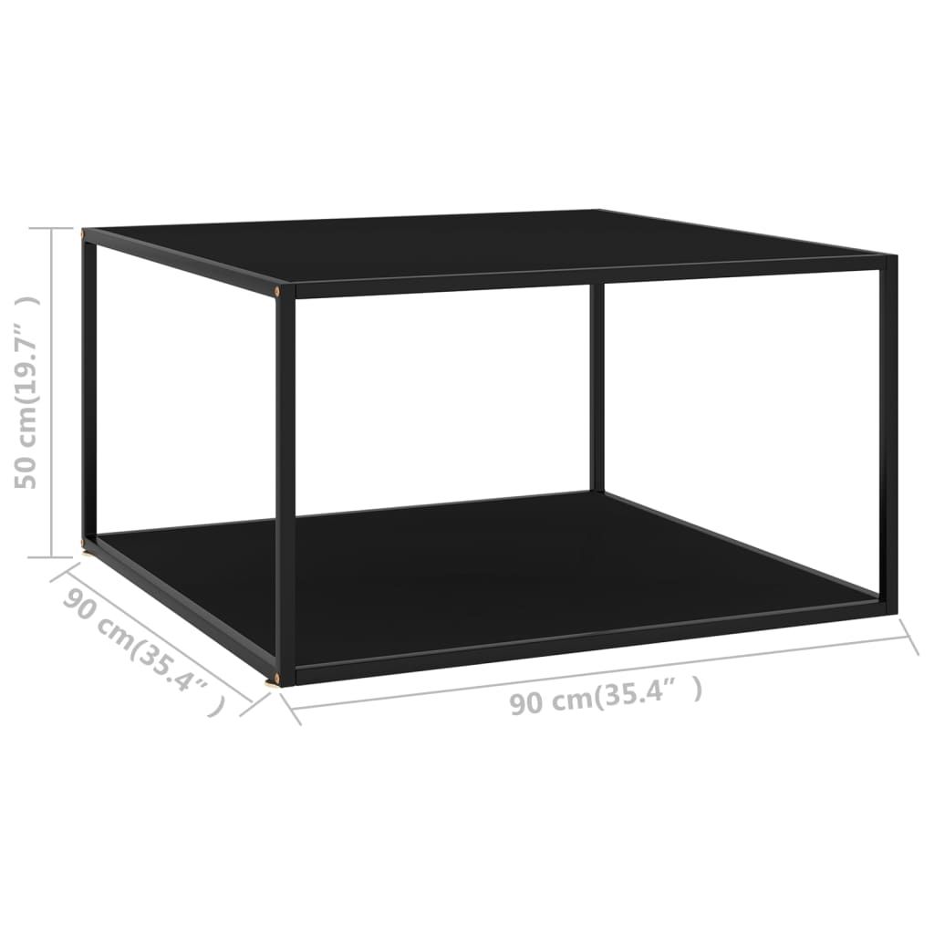 Vidaxl Coffee Table Black With Black Glass 90X90X50 Cm - Wood Factory ... in Decoding the VidaXL Coffee Table 3-Piece Black Dimensions Features and Considerations