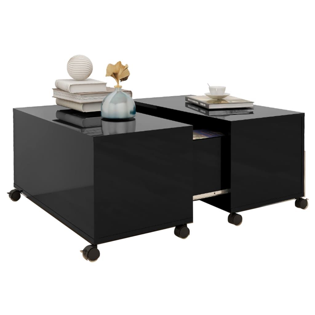 Vidaxl Coffee Table High Gloss Black 75X75X38 Cm Engineered Wood - Wood ... within Decoding the VidaXL Coffee Table 3-Piece Black Dimensions Features and Considerations