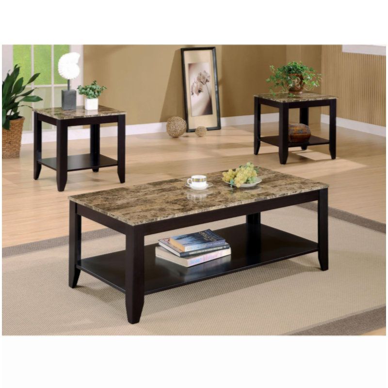 Wandingt 3-Piece Faux Marble Top Occasional Set | Wayfair regarding Unveiling the Elegance Exploring the Tandi 3-Piece Faux Marble Table Set