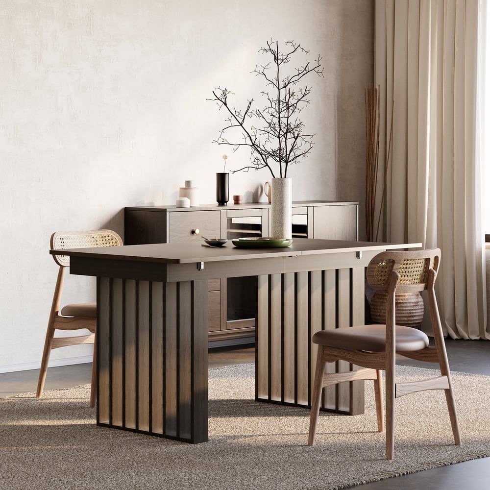 1400Mm-2200Mm Extendable Dining Table Walnut Seats 4-8 People|Homary regarding