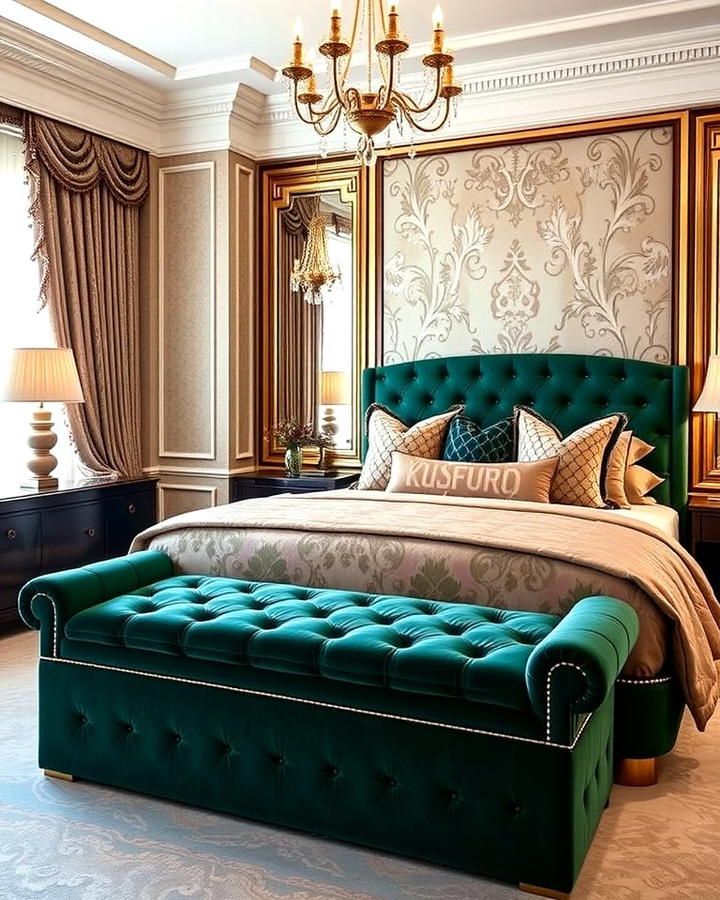 25 Stunning Bedroom Bench Ideas For A Cozy Retreat with Integrating a tufted velvet bench into diverse interior styles