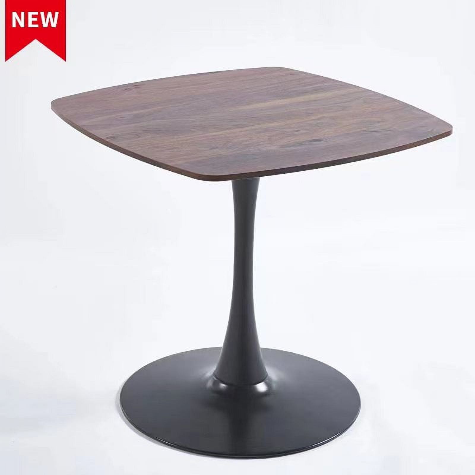31.49" Black &Amp; Walnut Square Dining Table For 4, Mid-Century Modern ... pertaining to Why a Walnut Square Dining Table 39x39 Might Be Your Perfect Fit