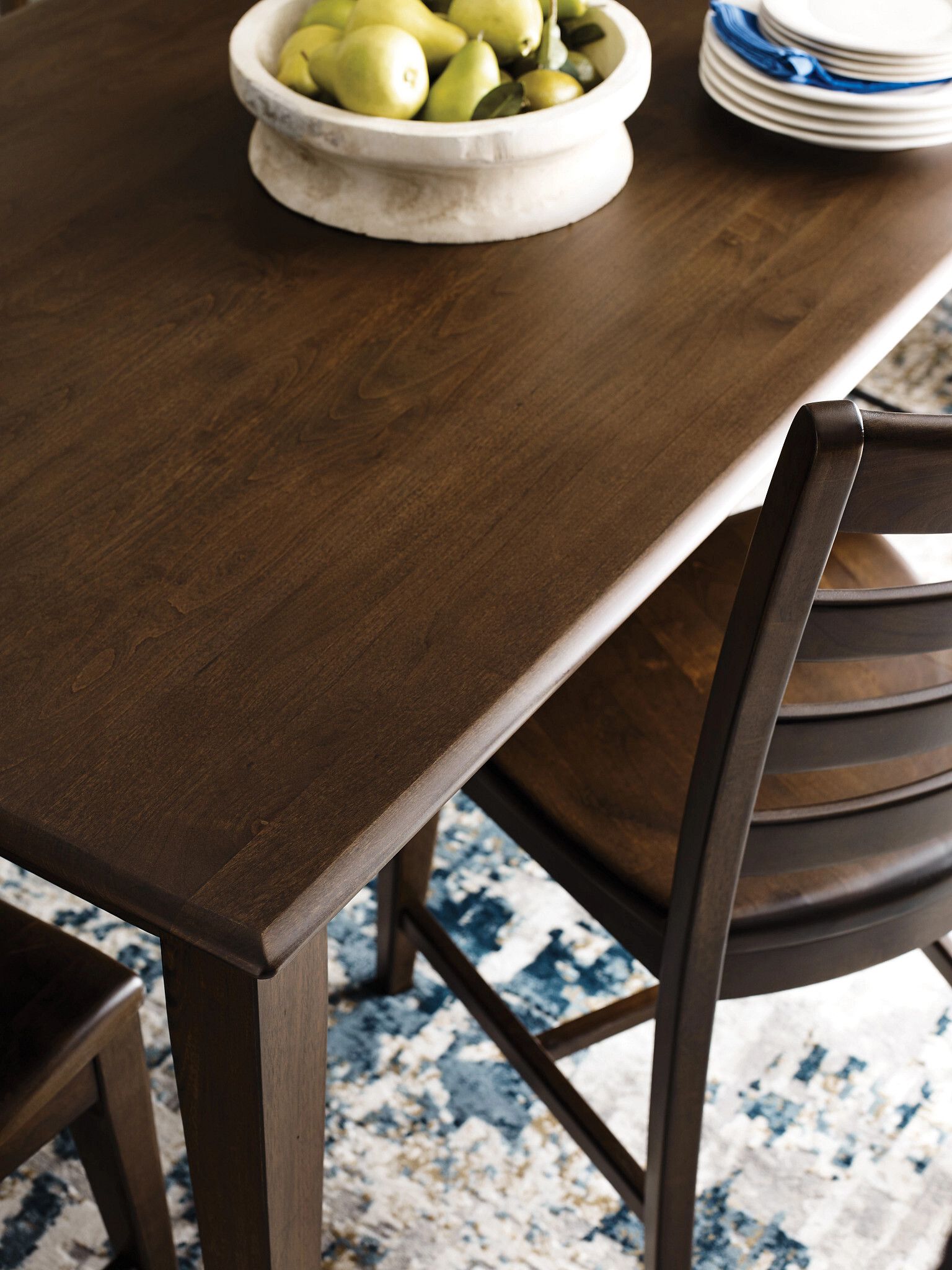 60" Rectangular Leg Table, Mocha within