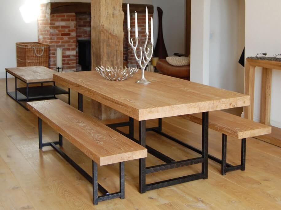 9 Reclaimed Wood Dining Table Design Ideas - Interioridea.net within Designing with a Highland Distressed White Solid Reclaimed Wood Dining Table