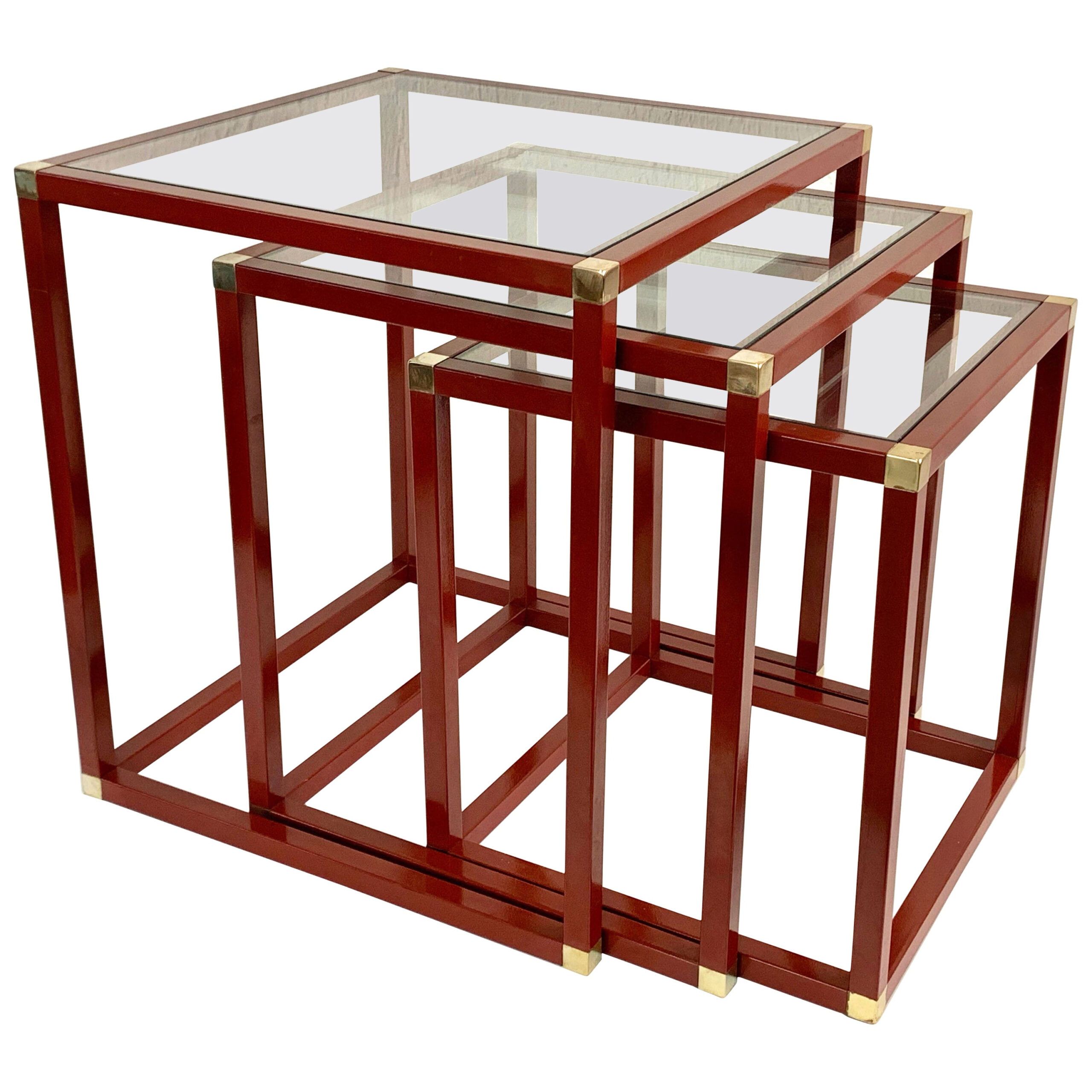 Antique Glass And Brass Nesting Tables At 1Stdibs for Styling Your Home A Guide to Clear Glass and Antique Brass Nesting Tables