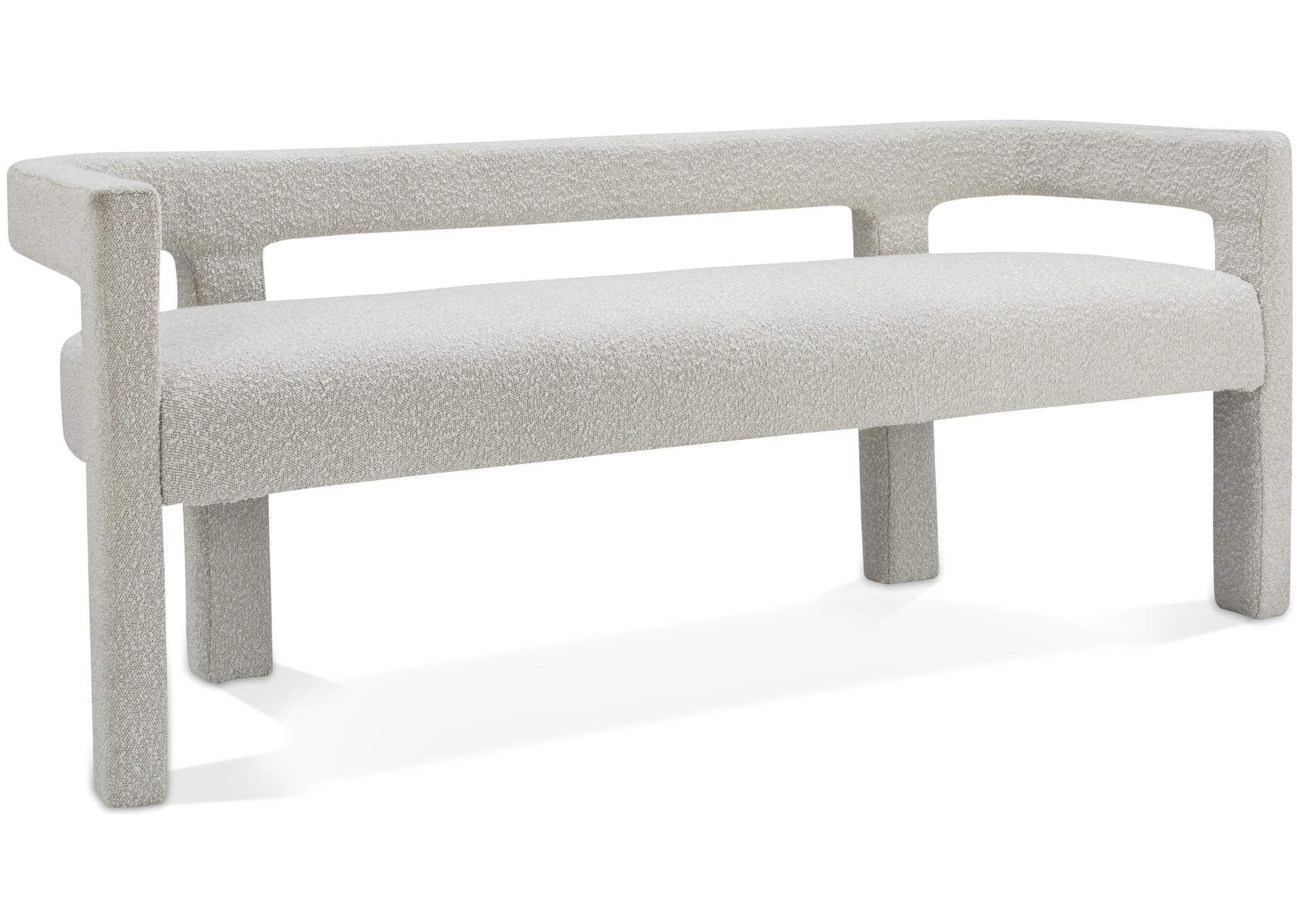 Athena Black Boucle Fabric Bench inside A Closer Look at the Wilshire Boucle Bench Cream Black Finish