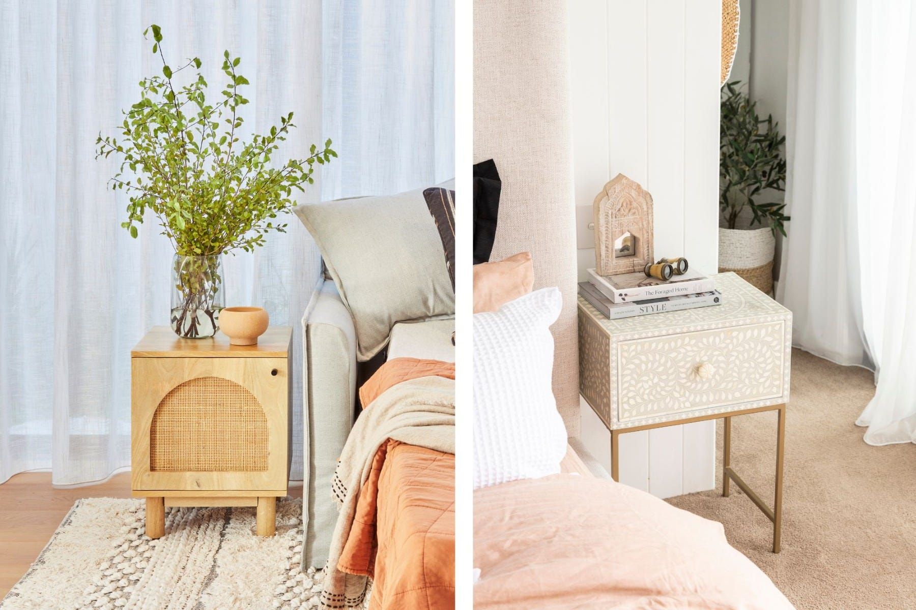 Bedside Styling With Jason Granziera pertaining to Styling Secrets for Your East at Main Mango Wood and Gold Tables