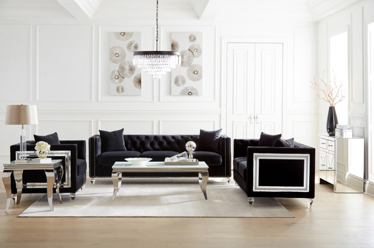 Black Living Room Furniture Sets | Cabinets Matttroy in Beyond the Basics Exploring the Enduring Appeal of White and Chrome Furniture