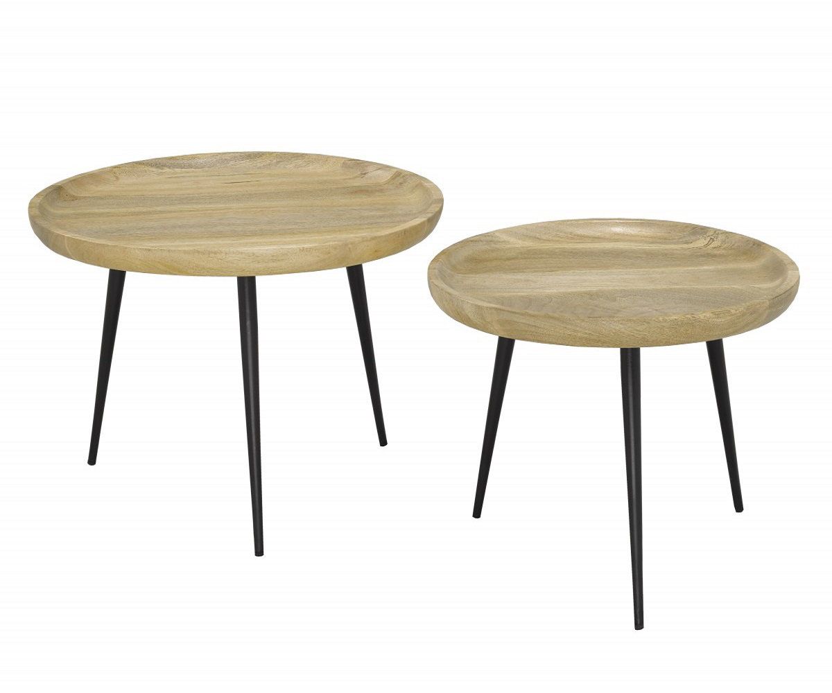 Brassex 2 Piece Accent Table Set, Light Oak/Black | Wayfair pertaining to