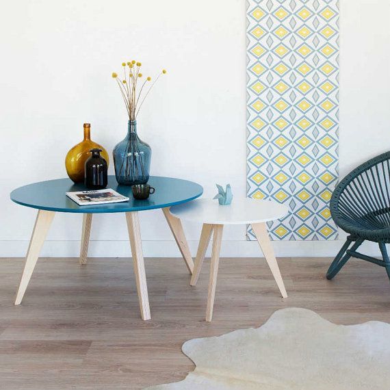 Coffee Tables, Nesting Tables, Pedestal, Scandinavian, Vintage, Oil ... in Styling Your Space with the Versatile Vintage Oak Acme Oblis Nesting Tables