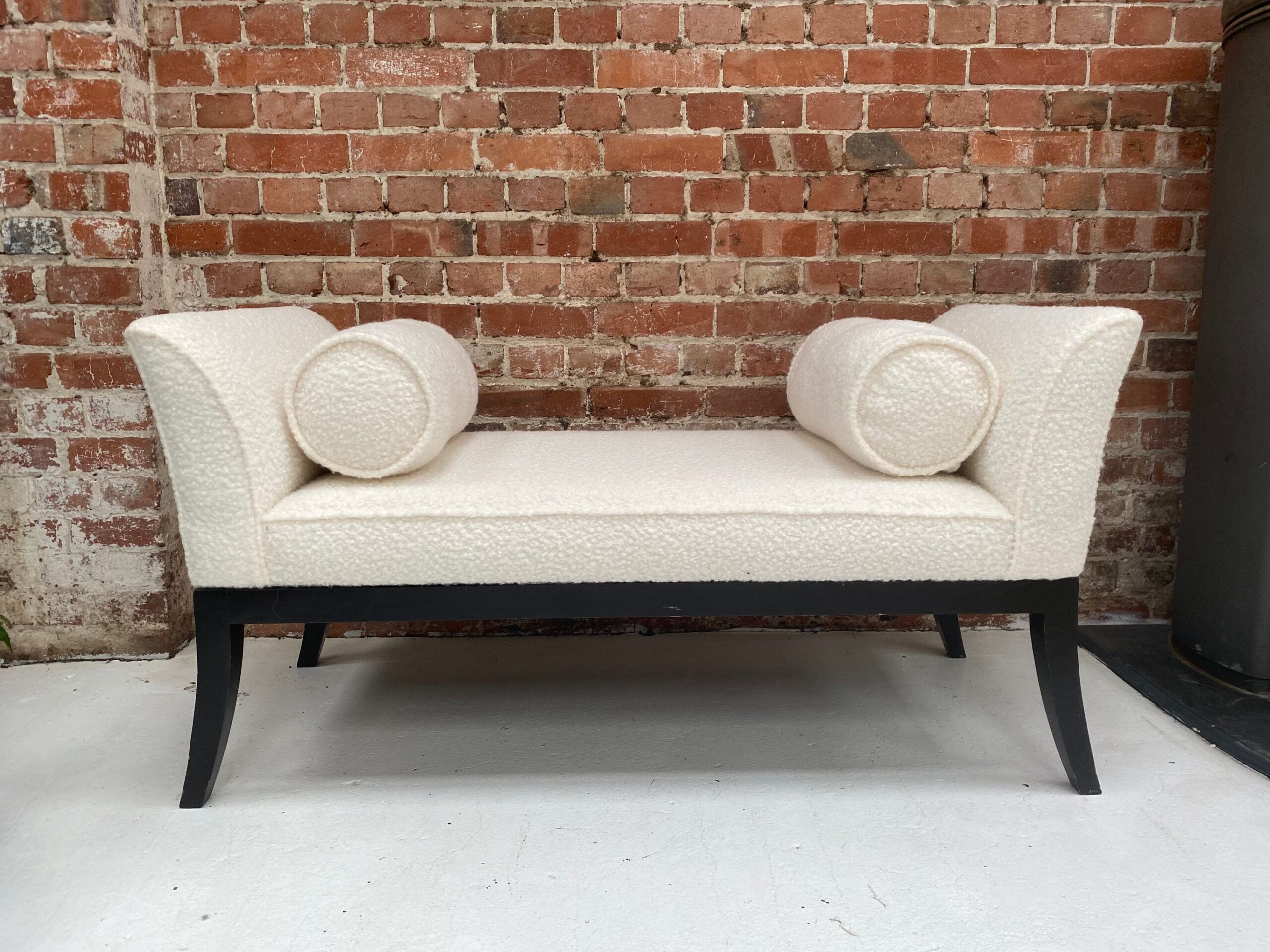 Cream Boucle Bench Bench Boucle Fabric Bench Loveseat | Etsy within