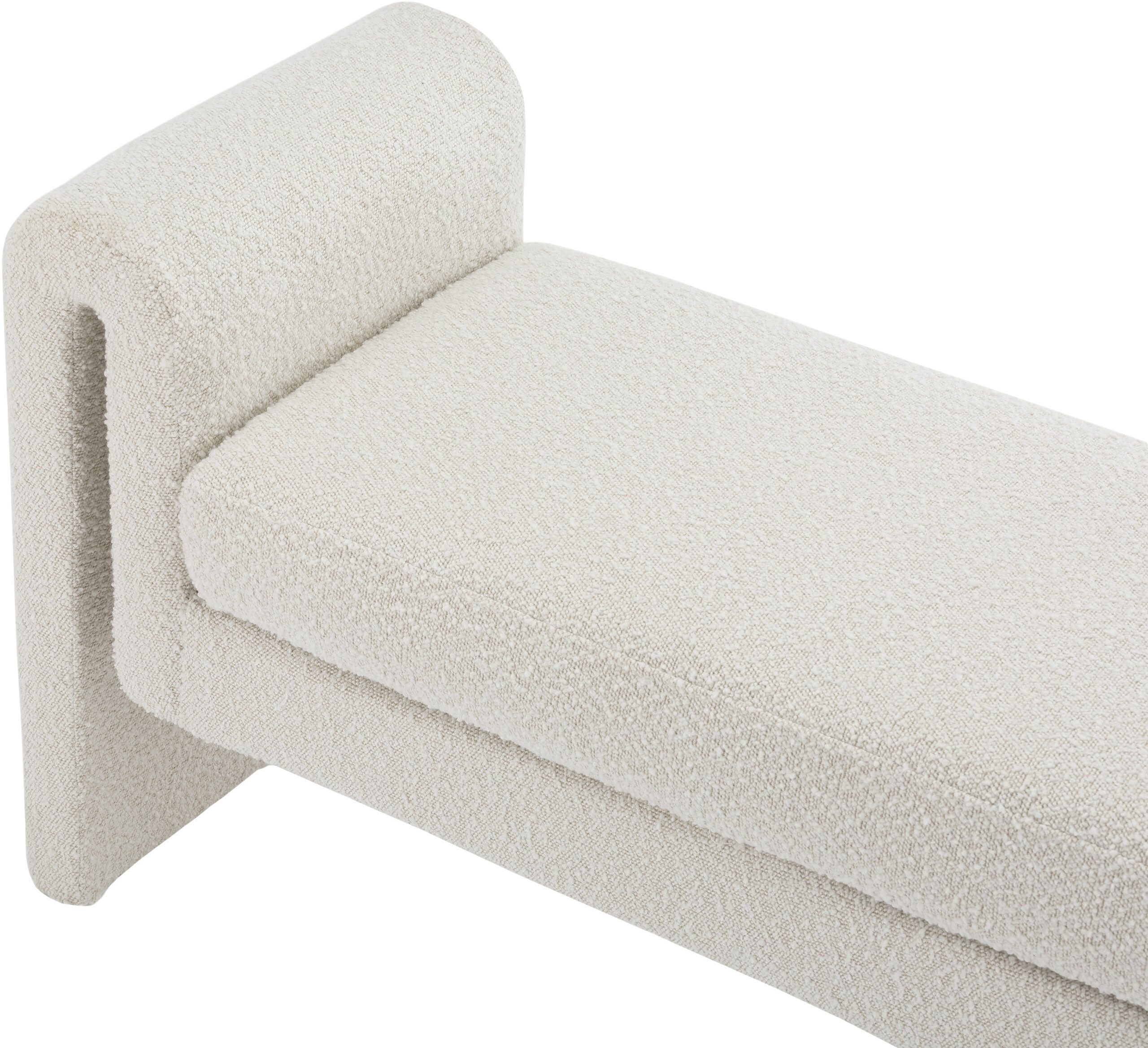 Cream Boucle Fabric Bench – If Walls Could Talk regarding