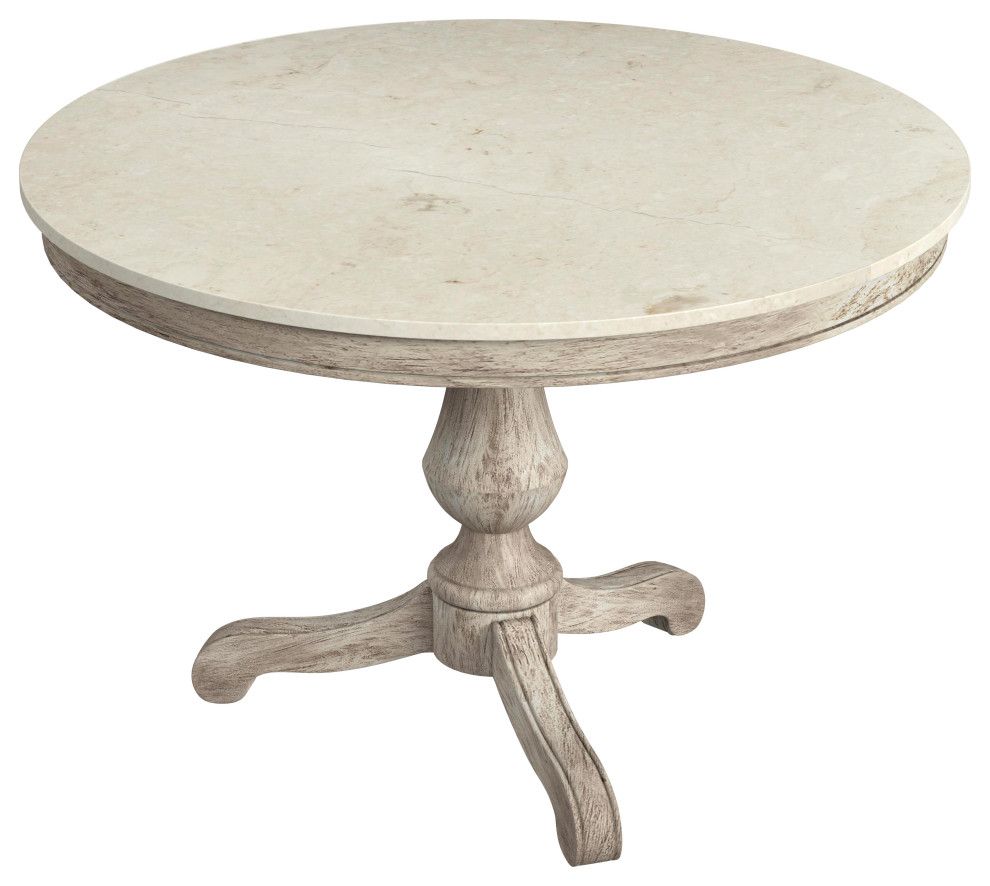 Danielle 44" Round Pedestal Marble Dining Table - French Country ... intended for Unveiling the Timeless Elegance of the Danielle 44 Inch Pedestal Marble Dining Table