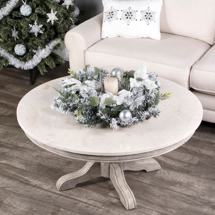 Danielle Elegant Round Coffee Table With White Marble Top And Hand ... with regard to Unveiling the Timeless Elegance of the Danielle 44 Inch Pedestal Marble Dining Table