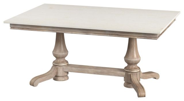 Danielle Rectangular Marble Dining Table - Traditional - Dining Tables ... inside Unveiling the Timeless Elegance of the Danielle 44 Inch Pedestal Marble Dining Table