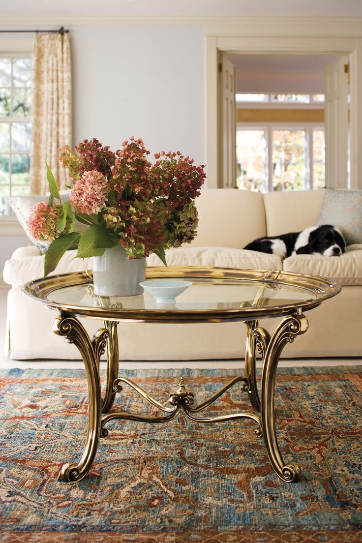 Decorative Crafts Brass Table With Antiqued Brass Finish And Clear Glas ... for
