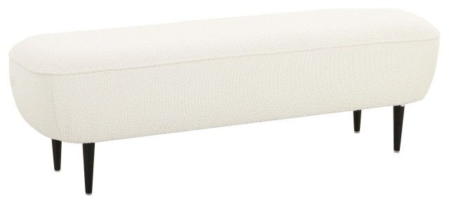 Denise Cream Boucle Bench - Modern - Vanity Stools And Benches - By ... throughout A Closer Look at the Wilshire Boucle Bench Cream Black Finish