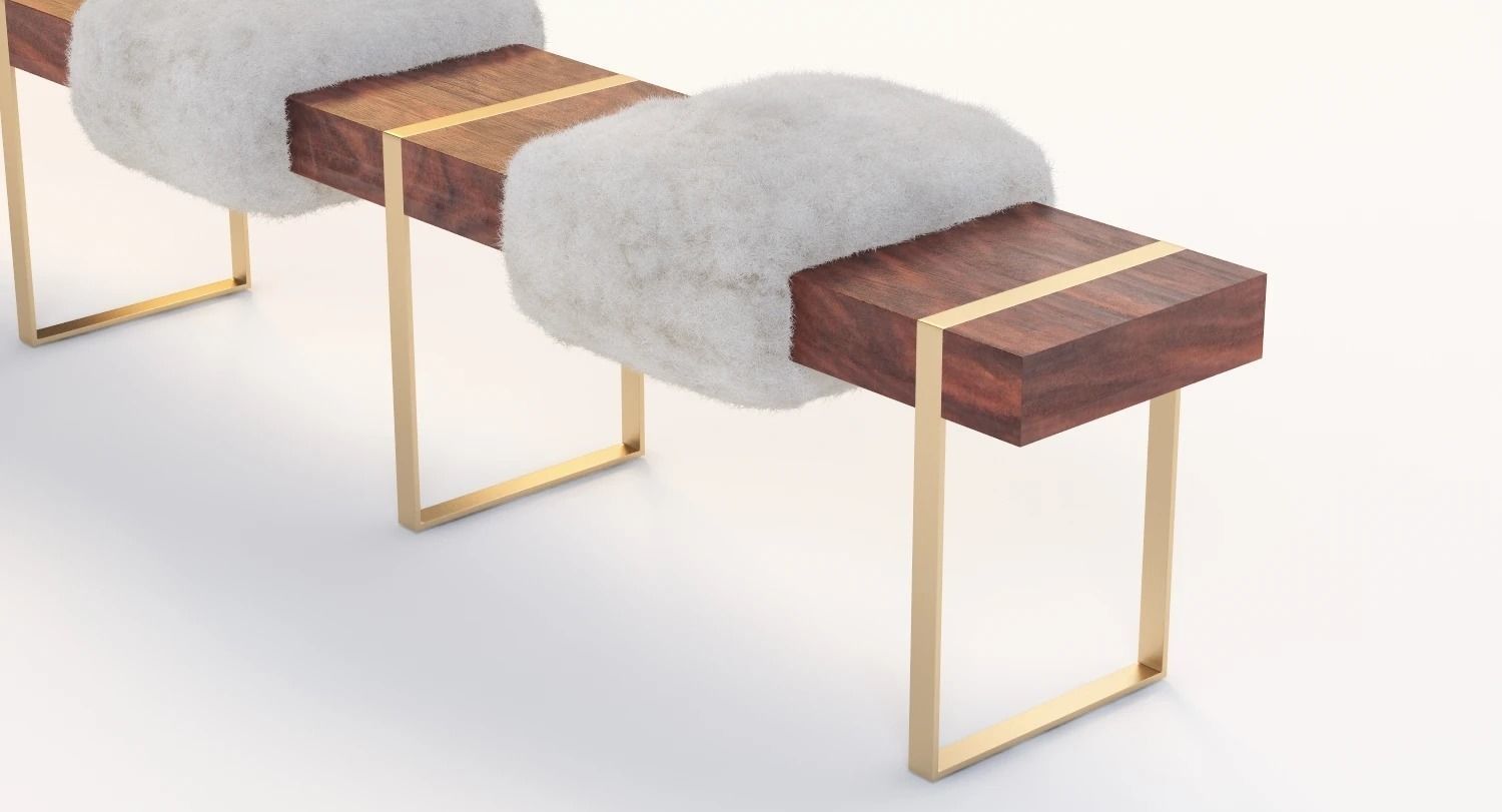 Detail Azadeh Shladovsky Infinity Bench 3D Model | Cgtrader throughout Understanding the Craft Behind Infinity Bench Gold Finish