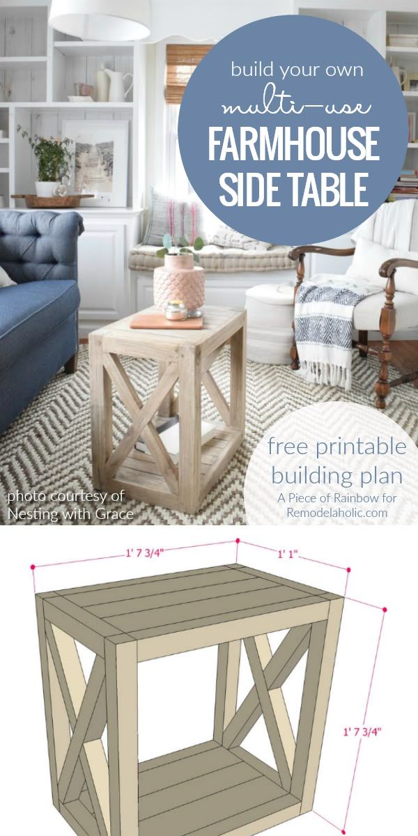 Diy Farmhouse Side Table Building Plan | Build This Versatile Multi-Use ... with regard to
