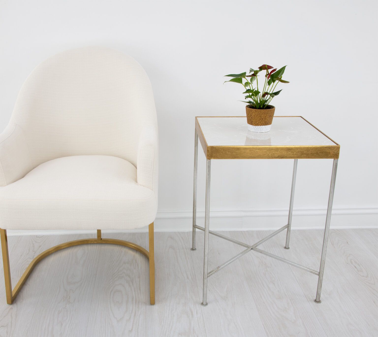 Faye Silver And Gold Side Table | Accent Side Tables | Lillian Home within