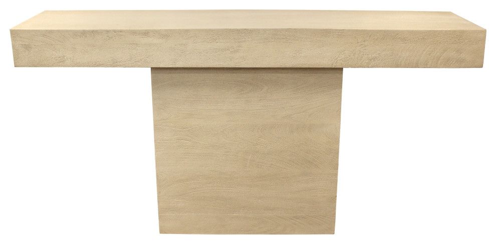 Flagstaff 60" Solid Wood Console Table, Stone Natural Finish ... intended for