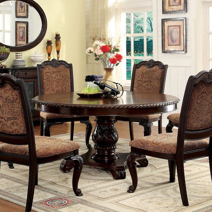 Furniture Of America Kova Cherry Finish 60-Inch Wood Round Dining Table ... for Decoding Durability The Kova Series Dining Table's Longevity Secret