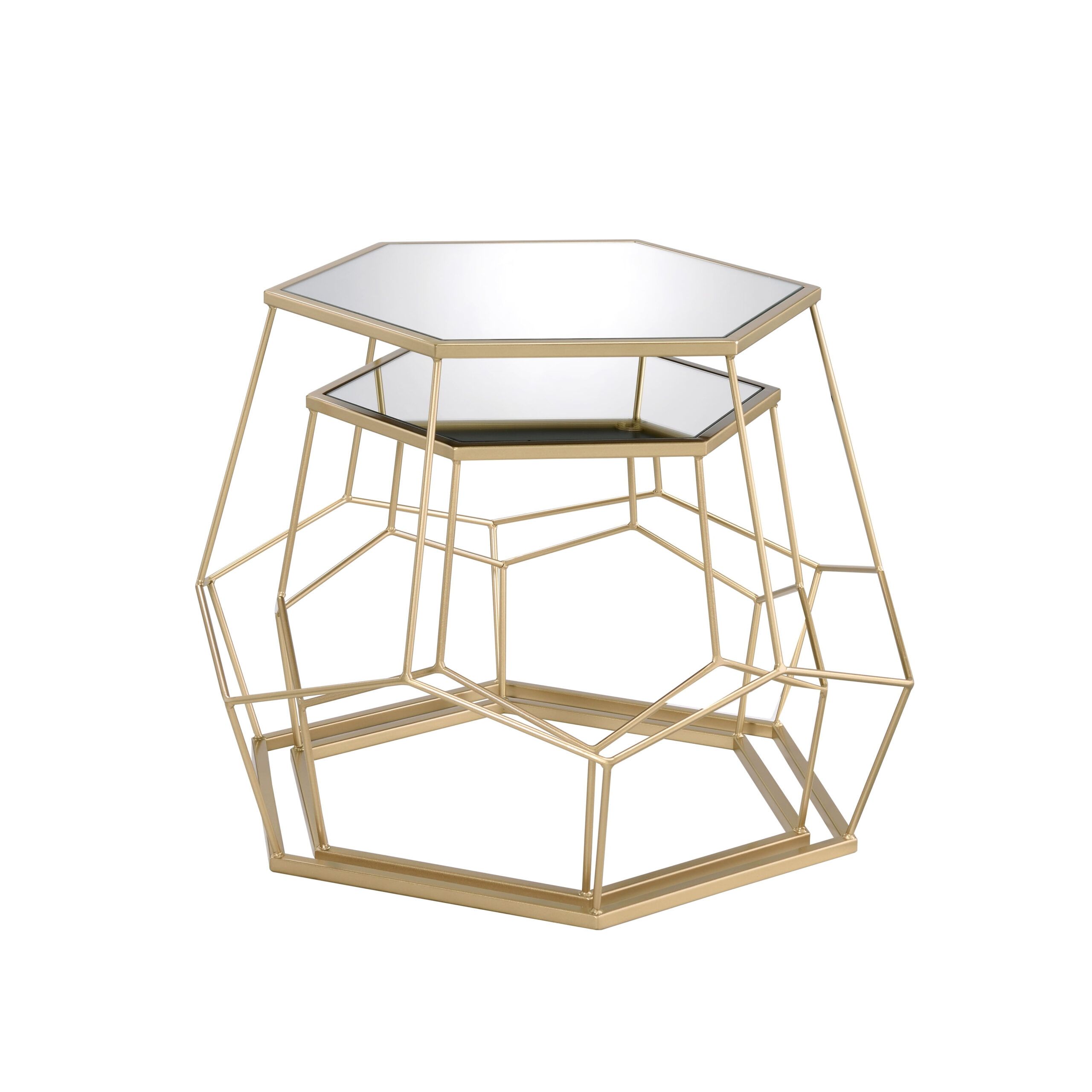 Furniture Of America Zen Metal And Glass Nesting Coffee Table, 2 Piece ... regarding Why a 2-Piece Gold Round Metal Table Set is a Smart Design Choice