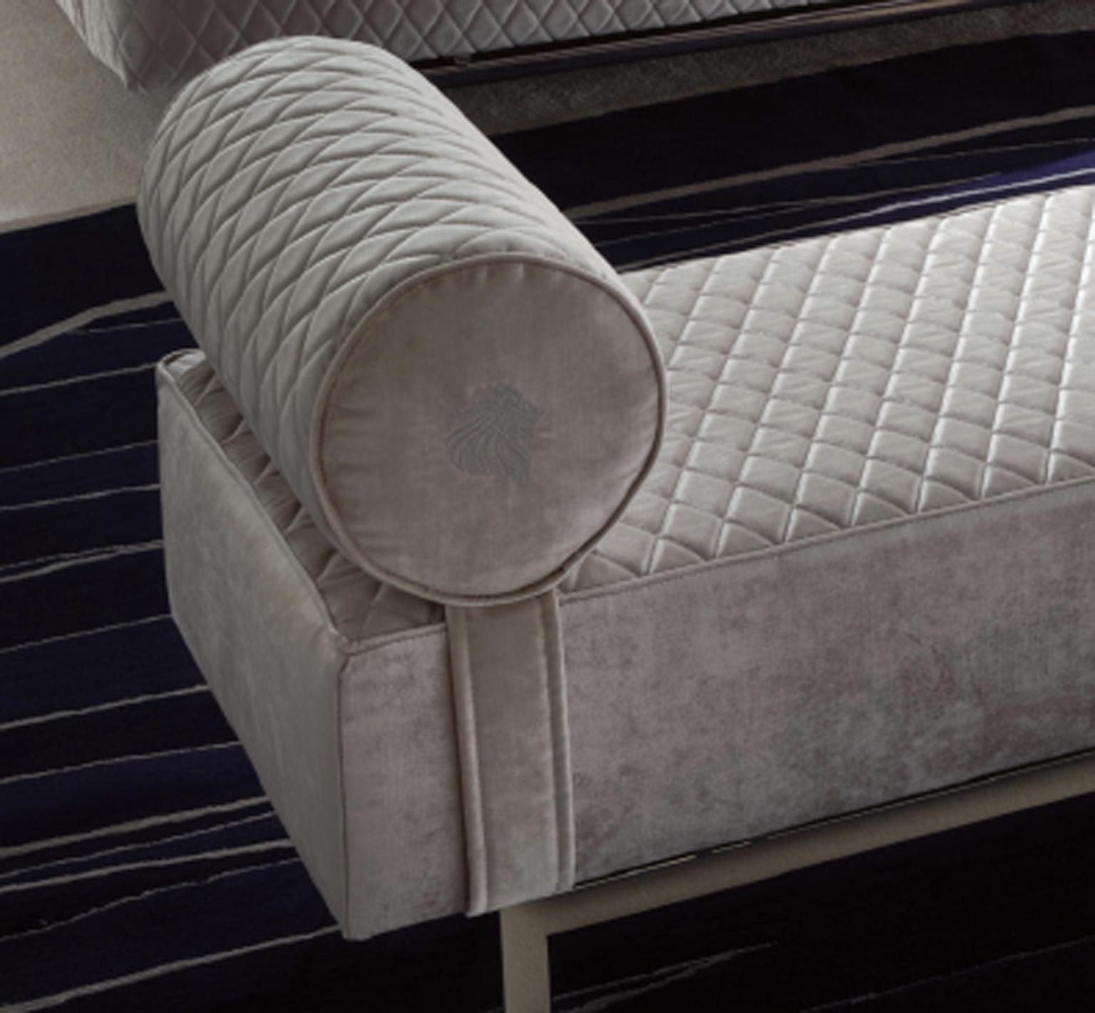 Giorgio Collection Infinity Bench-Upholstered With Gold Chrome Accent ... with regard to Understanding the Craft Behind Infinity Bench Gold Finish