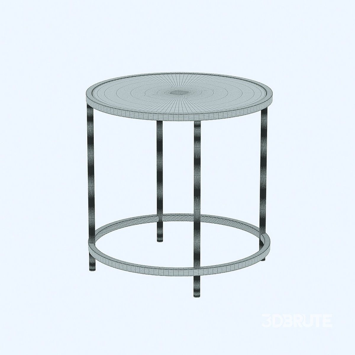 Gold Coast Deluxe Mirrored Round End Table Mirrored Top 3D Model Buy ... within