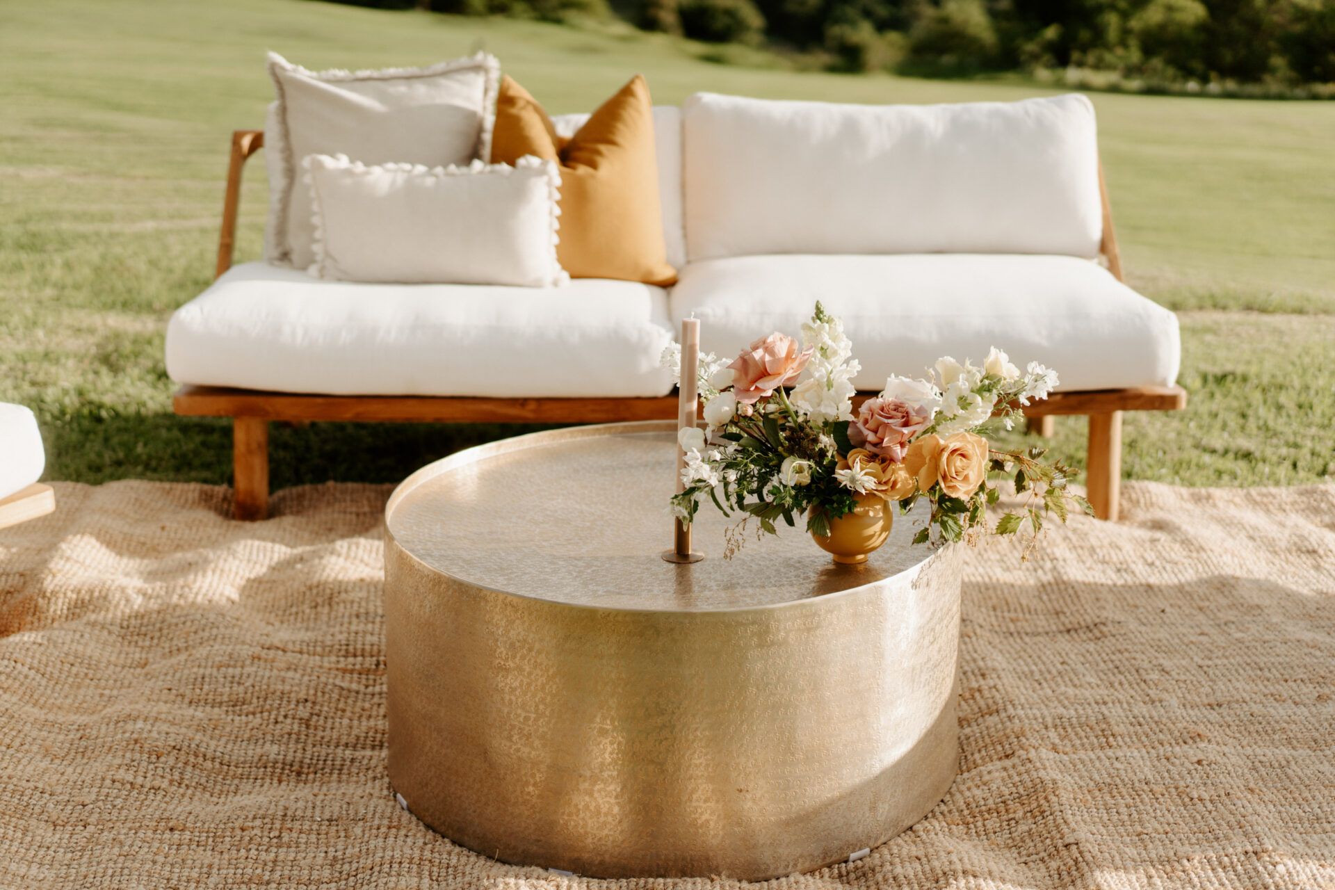 Gold Coffee Table Drum Hire Sunshinie Coast By Simply Style Co throughout