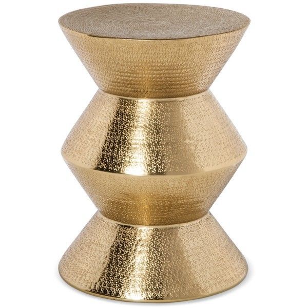 Gold Drum Accent Table ($68) Liked On Polyvore Featuring Home ... intended for How Gold Drum Tables Transform Living Room Aesthetics