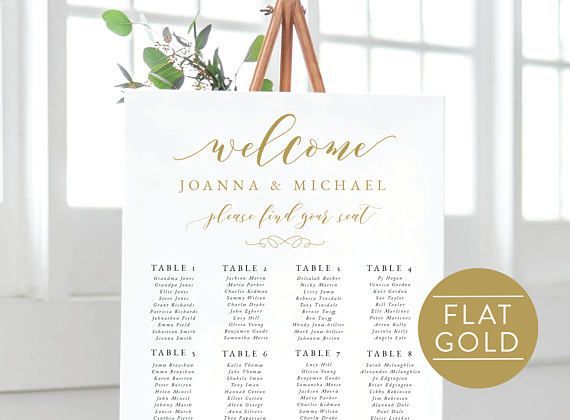 Gold Seating Chart Find Your Table Gold Seating Plan - Etsy Australia ... for